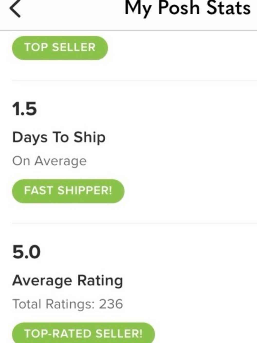 Posh Ambassador, Top Rated Seller, Shop with Confidence